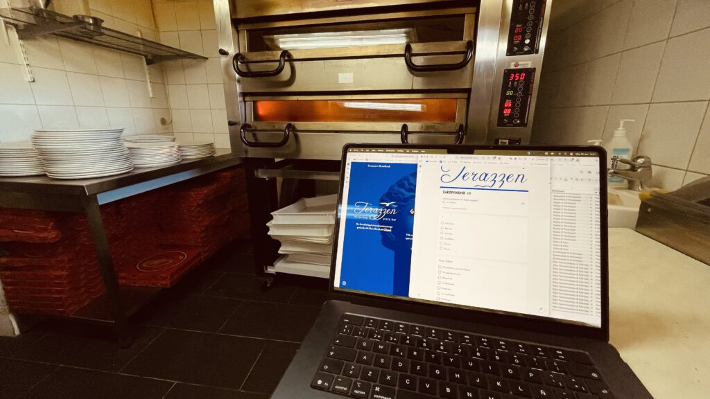 Working at Terazzen in Byxelkrok.