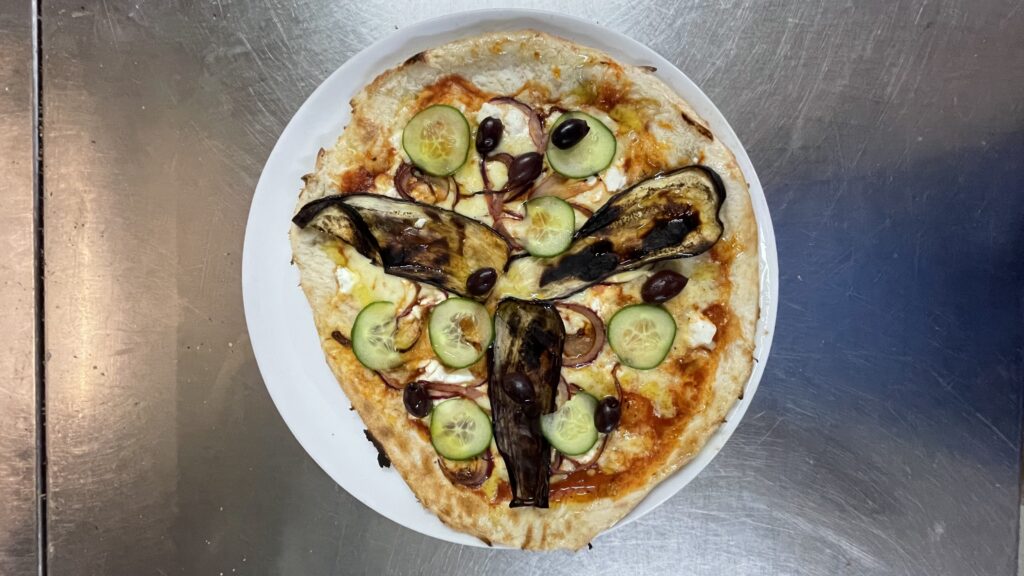 New Greek pizza at Terazzen 